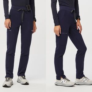 Figs High Waisted Yola Skinny Scrub Pants Navy Technical XS